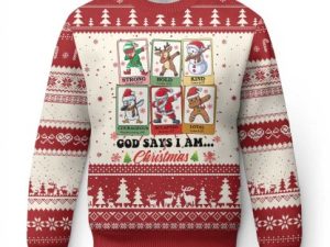 Religious Ugly Christmas Sweater God Says I Am Xmas Christian Bible - Image 1