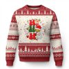 Retro Groovy Christmas Ho Ho Ho Reindeer Disco Ball Santa Xmas Ugly Christmas Sweater - Image 1