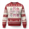 Retro Santa Claus Pink Coquette Bow Ugly Christmas Sweater Festive Xmas Vibe - Image 1