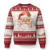 Retro Vintage Christmas Santa Claus Face Xmas Old Fashioned Ugly Christmas Sweater - Image 1