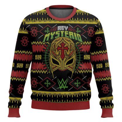 rey mysterio ugly christmas sweater holiday gift 1 Rey Mysterio Ugly Christmas Sweater Holiday Gift - Image 1