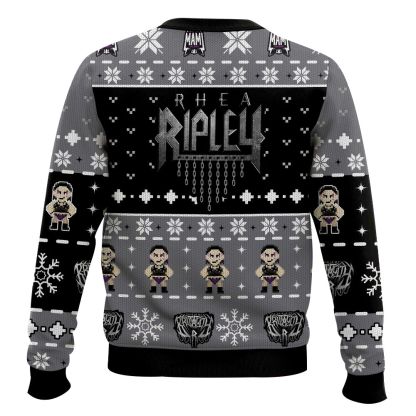 rhea ripley ugly christmas sweater 2 Rhea Ripley Ugly Christmas Sweater - Image 2