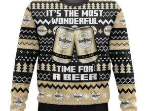 Rich And Crisp Lager Its The Most Wonderful Time Ugly Christmas Sweater - Image 1