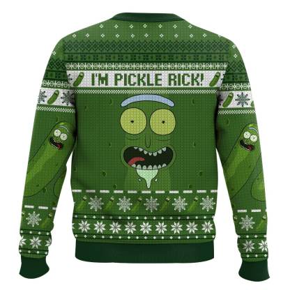 rick and morty im pickle rick ugly christmas sweater 2 Rick And Morty Im Pickle Rick Ugly Christmas Sweater - Image 2