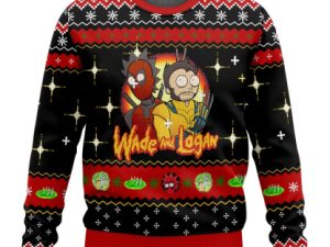 Rick And Morty In Deadpool Multiverse Ugly Christmas Sweater - Image 1