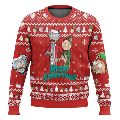 rick and morty merry swiftmas ugly christmas sweater 1 Rick And Morty Merry Swiftmas Ugly Christmas Sweater - Image 1