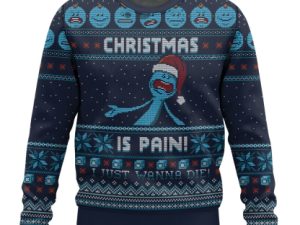 Rick And Morty Mr Meeseeks Christmas Is Pain Ugly Christmas Sweater - Image 1