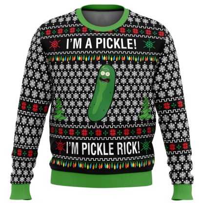 rick and morty pickle rick ugly christmas sweater 1 Rick And Morty Pickle Rick Ugly Christmas Sweater - Image 1