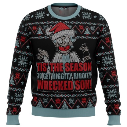 rick and morty tis the season ugly christmas sweater 1 Rick And Morty Tis The Season Ugly Christmas Sweater - Image 1