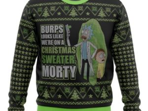 Rick And Morty Were In A Xmas Sweater Ugly Christmas Sweater - Image 1