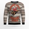 Riding Bulls Punchin Fools Ugly Christmas Sweater - Image 1