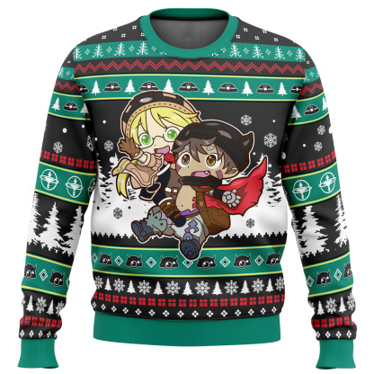 riku and reg made in abyss ugly christmas sweater 1 Riku And Reg Made In Abyss Ugly Christmas Sweater - Image 1