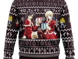 Rin And Saber Santa Fate Zero Ugly Christmas Sweater - Image 1