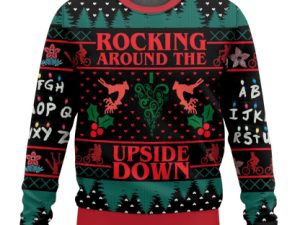 Rocking Around The Upside Down Stranger Things Ugly Christmas Sweater - Image 1