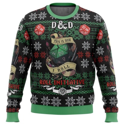 roll initiative dungeons dragons ugly christmas sweater 1 Roll Initiative Dungeons Dragons Ugly Christmas Sweater - Image 1