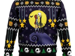 Romantic Nightmare The Nightmare Before Christmas Xmas Ugly Christmas Sweater - Image 1