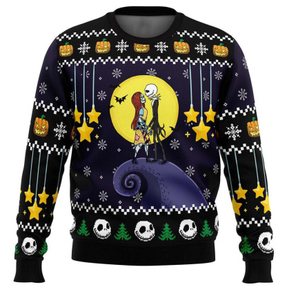 romantic nightmare the nightmare before christmas xmas ugly christmas sweater 1 Romantic Nightmare The Nightmare Before Christmas Xmas Ugly Christmas Sweater - Image 1