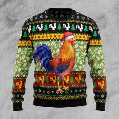 rooster cute gift ugly christmas sweater 1 Rooster Cute Gift Ugly Christmas Sweater - Image 1
