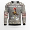Rooster Tada Ugly Christmas Sweater Holiday Gift - Image 1