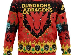 Ruby Dragon Dungeons And Dragons Ugly Christmas Sweater - Image 1