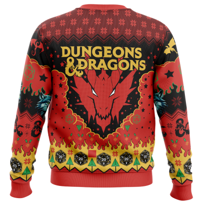 ruby dragon dungeons and dragons ugly christmas sweater 2 Ruby Dragon Dungeons And Dragons Ugly Christmas Sweater - Image 2