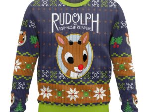 Rudolph The Red Nosed Reindeer Ugly Christmas Sweater - Image 1