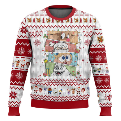 rudolph the red nosed reindeer ugly christmas sweater holiday gift 1 Rudolph The Red Nosed Reindeer Ugly Christmas Sweater Holiday Gift - Image 1