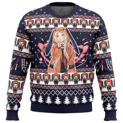 runa yomozuki kakegurui ugly christmas sweater 1 Runa Yomozuki Kakegurui Ugly Christmas Sweater - Image 1