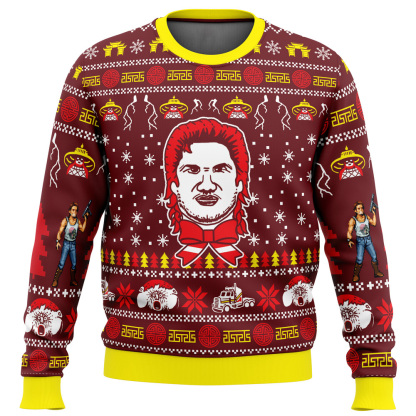 russell for the holidays big trouble in little china ugly christmas sweater 1 Russell For The Holidays Big Trouble In Little China Ugly Christmas Sweater - Image 1