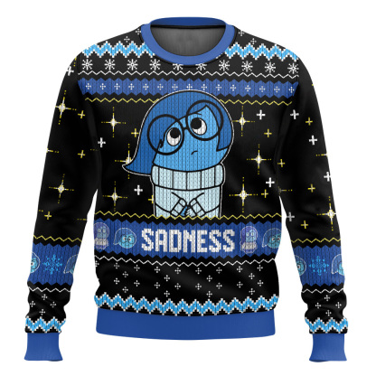 sadness inside out ugly christmas sweater 1 Sadness Inside Out Ugly Christmas Sweater - Image 1