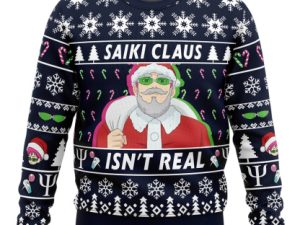 Saiki Claus Isnt Real The Disastrous Life Of Saiki K Ugly Christmas Sweater - Image 1
