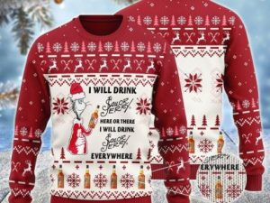 Sailor Jerry Cat Hat Will Drink Everywhere Ugly Christmas Sweater - Image 1