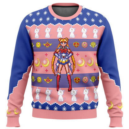 sailor moon ugly christmas sweater holiday gift 1 Sailor Moon Ugly Christmas Sweater Holiday Gift - Image 1