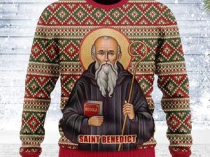 Saint Benedict Ugly Christmas Sweater - Image 1