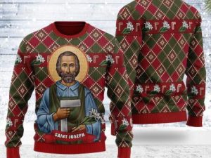 Saint Joseph Ugly Christmas Sweater - Image 1