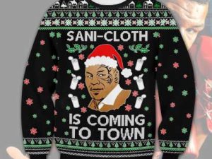 Sani Cloth Is Coming To Town Ugly Christmas Sweater - Image 1
