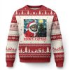 Santa Cat Xmas Ugly Christmas Sweater Meowy Catmas Starry Night Christmas Tree - Image 1