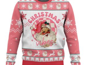Santa Christmas Vibes Santa Claus Ugly Christmas Sweater - Image 1