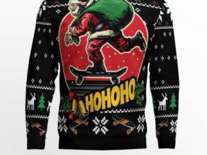 Santa Claus Skateboard Ugly Christmas Sweater - Image 1