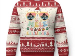 Santa Claus Sunglasses Beach Christmas In Hawaii Ugly Christmas Sweater - Image 1