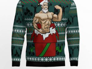 Santa Gymnastic Ugly Christmas Sweater - Image 1