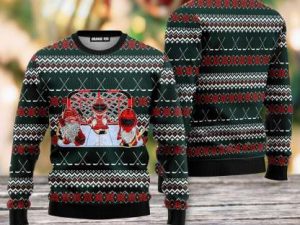 Santa Hockey Ugly Christmas Sweater - Image 1
