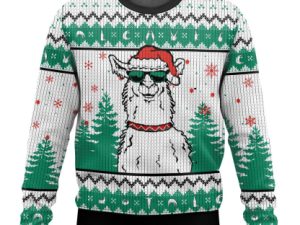 Santa Llama Boss Ugly Christmas Sweater - Image 1