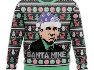 Santa Mike Michael Scott The Office Ugly Christmas Sweater - Image 1