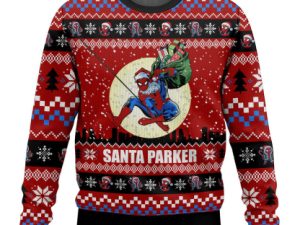 Santa Parker Spiderman Ugly Christmas Sweater - Image 1
