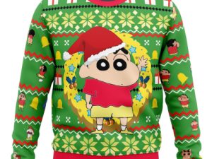 Santa Shinnosuke Crayon Shin Chan Ugly Christmas Sweater - Image 1