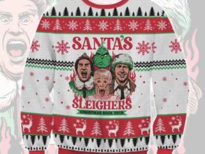Santa Sleighers Ugly Christmas Sweater - Image 1