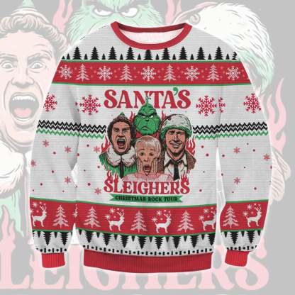 santa sleighers ugly christmas sweater 1 Santa Sleighers Ugly Christmas Sweater - Image 1