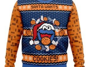 Santa Wants Cookies Ugly Christmas Sweater - Image 1