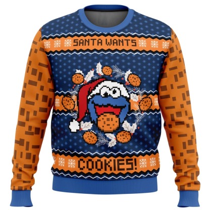 santa wants cookies ugly christmas sweater 1 Santa Wants Cookies Ugly Christmas Sweater - Image 1